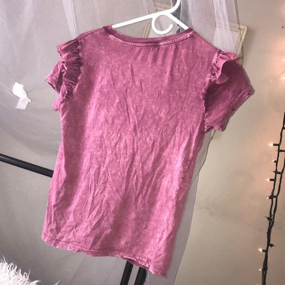 Rustic Magenta Ruffle Tee - Picture 2 of 3